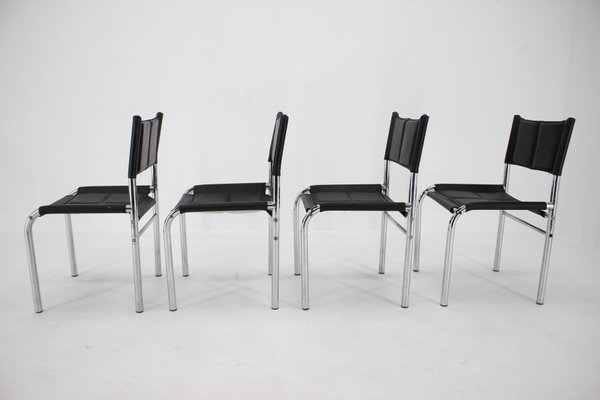 Chrome Dining Chairs by Viliam Chlebo, Czechoslovakia, 1980s, Set of 4-TZ-926035