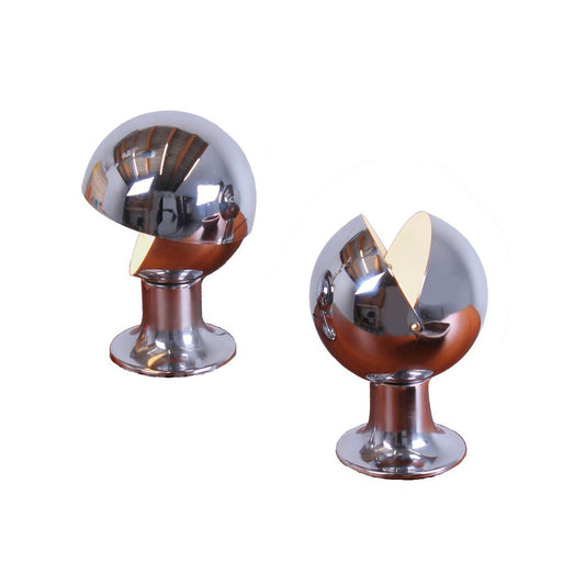 Chrome Eclisse Eyeball Kugel Table Lamps attributed to Hillebrand, 1960s, Set of 2