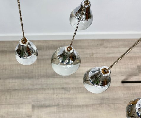 Chrome & Glass Chandelier Pendant by Gaetano Sciolari, Italy, 1960s-LYQ-1171614