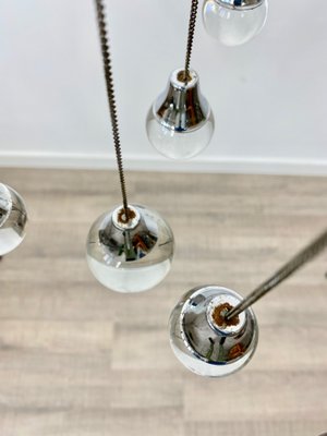 Chrome & Glass Chandelier Pendant by Gaetano Sciolari, Italy, 1960s-LYQ-1171614