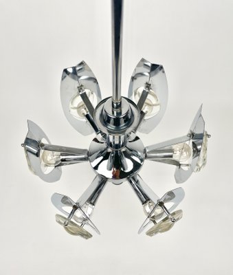 Chrome Glass Lens Ceiling Lamp by Oscar Torlasco, Italy, 1960s-LYQ-1171441