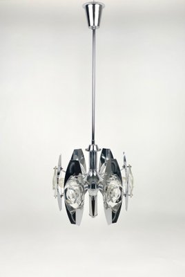 Chrome Glass Lens Ceiling Lamp by Oscar Torlasco, Italy, 1960s-LYQ-1171441