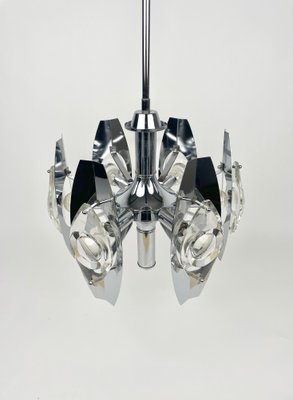 Chrome Glass Lens Ceiling Lamp by Oscar Torlasco, Italy, 1960s-LYQ-1171441