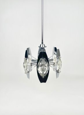 Chrome Glass Lens Ceiling Lamp by Oscar Torlasco, Italy, 1960s-LYQ-1171441