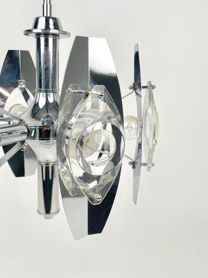 Chrome Glass Lens Ceiling Lamp by Oscar Torlasco, Italy, 1960s-LYQ-1171441