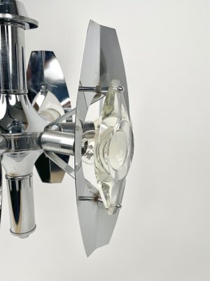 Chrome Glass Lens Ceiling Lamp by Oscar Torlasco, Italy, 1960s-LYQ-1171441