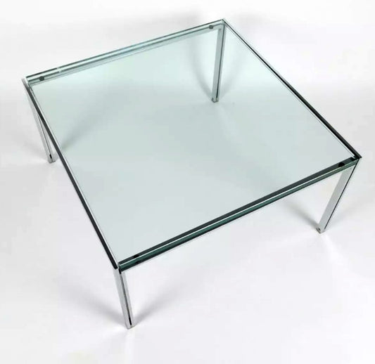 Chrome & Glass Luar Coffee Table by Ross Littell for ICF De Padova, 1970s