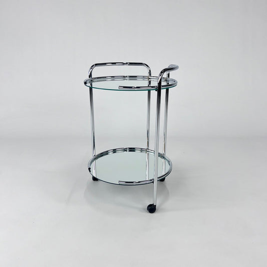 Chrome & Glass Serving Bar Cart, 1970s