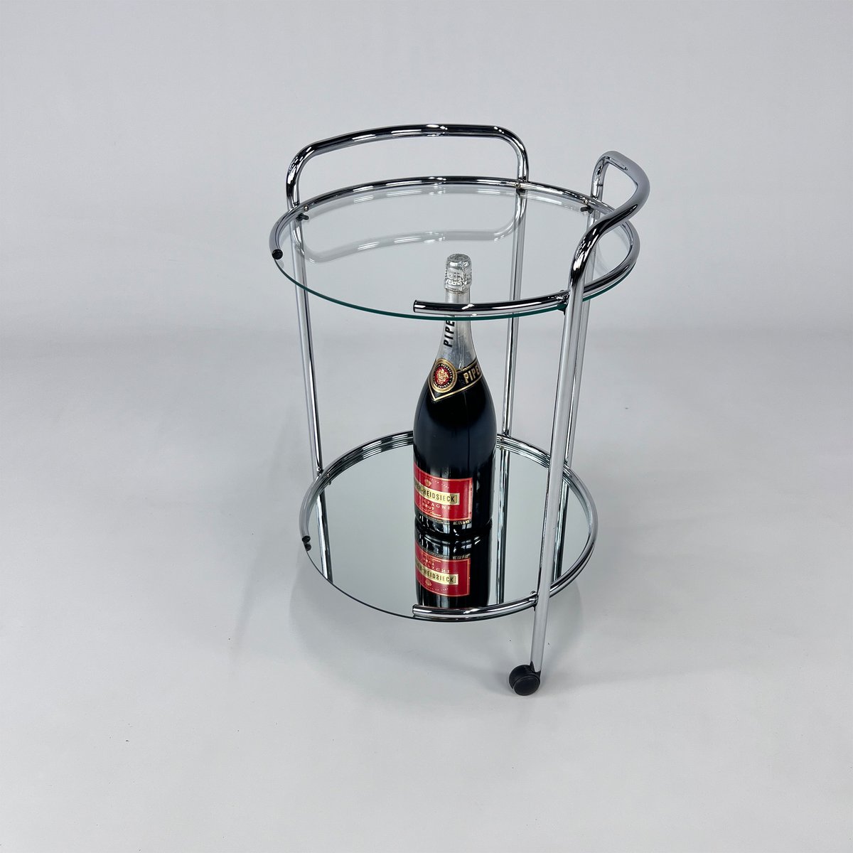 Chrome & Glass Serving Bar Cart, 1970s