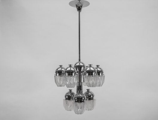 Chrome Lamp with Glass Shades, Italy, 1970s-KQB-1437914