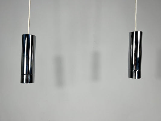 Chrome Pendant Lamps from Stilux Milano, 1970s, Set of 2