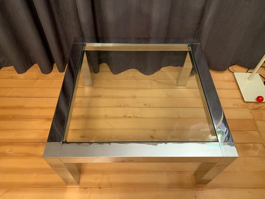 Chrome-Plated and Glass Coffee Table, Italy, 1960s-RTR-1139068