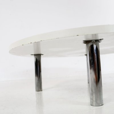 Chrome Plated and Wooden Coffee Table, 1970s-YVJ-1728930