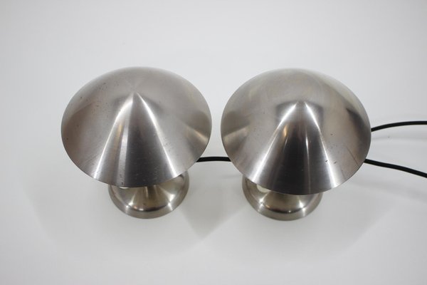 Chrome Plated Bauhaus Lamps, 1930s, Czechoslovakia, Set of 2-TZ-937734