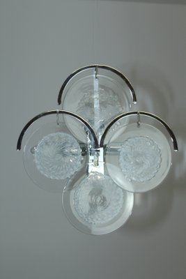 Chrome Plated Brass and Murano Glass Sconce from Vistosi, 1960s-ZWH-555242