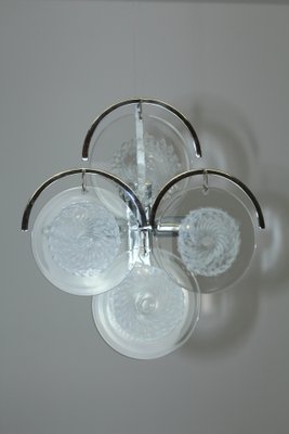 Chrome Plated Brass and Murano Glass Sconce from Vistosi, 1960s-ZWH-555242