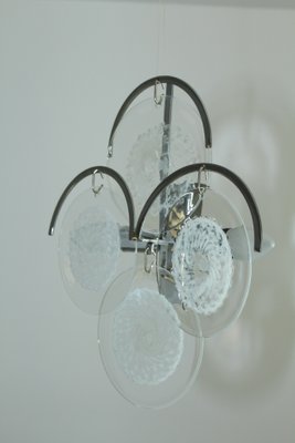 Chrome Plated Brass and Murano Glass Sconce from Vistosi, 1960s-ZWH-555242