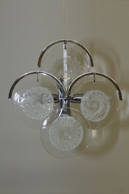 Chrome Plated Brass and Murano Glass Sconce from Vistosi, 1960s-ZWH-555242