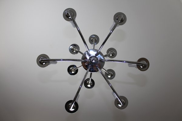 Chrome-Plated Chandelier, 1920s-ZWH-746472