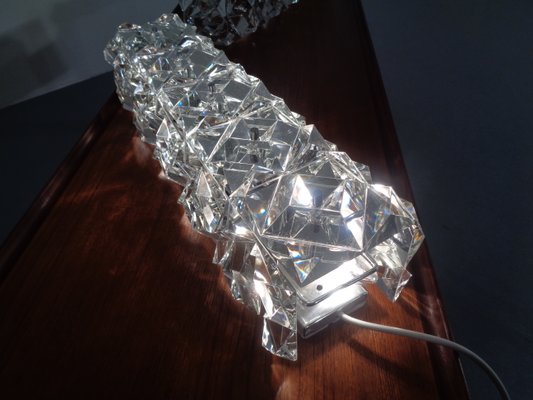 Chrome Plated & Crystal Glass Flush Mount Wall Lights from Kinkeldey, 1970s, Set of 2-RDW-692098