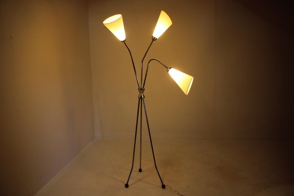 Chrome Plated Floor Lamp, Czechoslovakia, 1960s-TZ-1062770