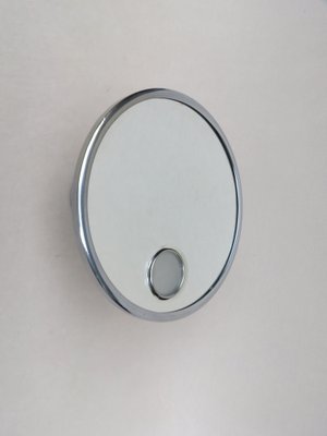 Chrome-Plated Illuminated Wall Mirror from Le Mirophar Brot Déposé, France, 1950s-EY-1752524