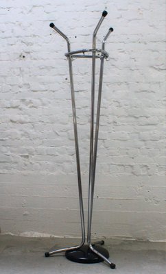 Chrome Plated Tubular Coat Rack on Black Lackered Base-DR-1793691