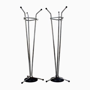 Chrome Plated Tubular Coat Rack on Black Lackered Base-DR-1793691