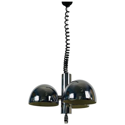 Chrome Space Age Chandelier from Hillebrand, 1960s, Germany-PUK-844273