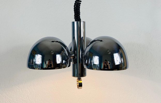 Chrome Space Age Chandelier from Hillebrand, 1960s, Germany-PUK-844273