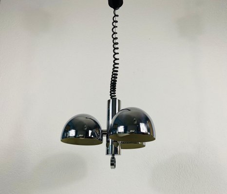 Chrome Space Age Chandelier from Hillebrand, 1960s, Germany-PUK-844273