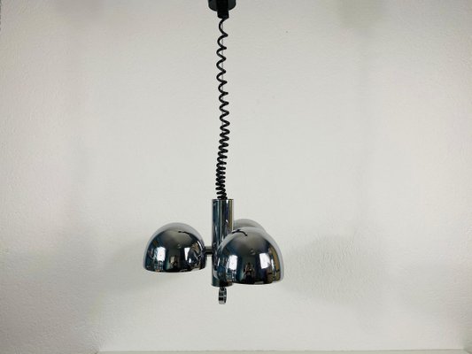 Chrome Space Age Chandelier from Hillebrand, 1960s, Germany-PUK-844273