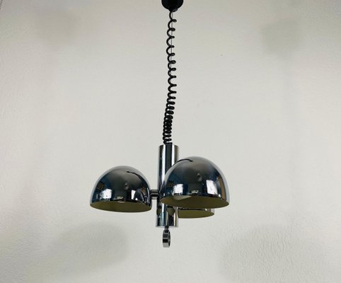 Chrome Space Age Chandelier from Hillebrand, 1960s, Germany-PUK-844273