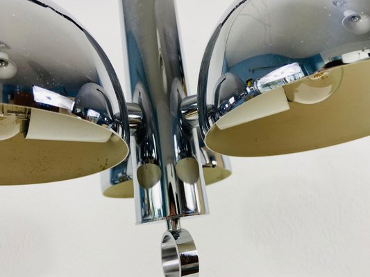 Chrome Space Age Chandelier from Hillebrand, 1960s, Germany-PUK-844273