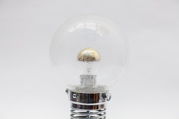 Chrome Spiral Clear Glass Globe Table Lamp, 1970s, Germany-KL-1050968