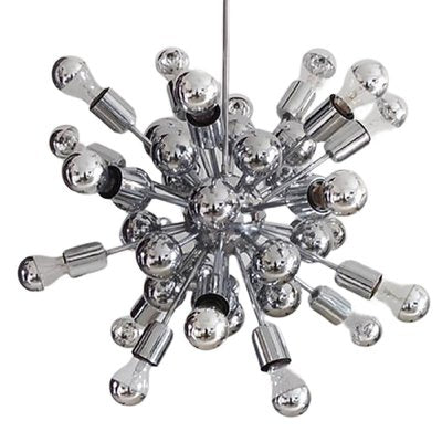 Chrome Sputnik Ceiling Lamp by Goffredo Reggiani, Italy, 1970s-QGR-1167378