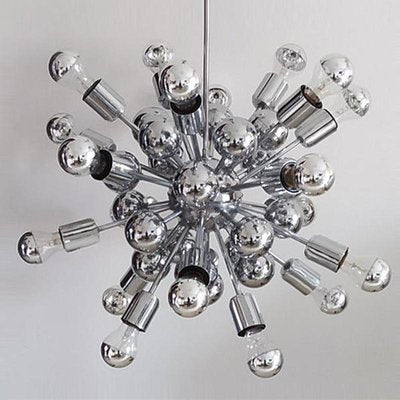 Chrome Sputnik Ceiling Lamp by Goffredo Reggiani, Italy, 1970s-QGR-1167378