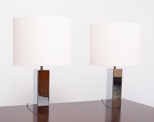 Chrome Square Table Lamps by Goffredo Reggiani, Italy, 1960s, Set of 2-GCG-989528