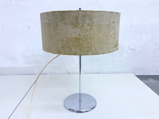 Chrome Stand Cork Screen Table Lamp, 1960s-AET-1253868