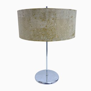 Chrome Stand Cork Screen Table Lamp, 1960s-AET-1253868