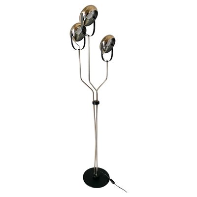 Chrome Steel Floor Lamp with Three Adjustable Light Points from Reggiani, 1960s-TOI-1749581