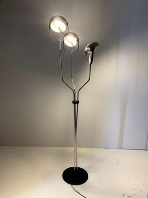 Chrome Steel Floor Lamp with Three Adjustable Light Points from Reggiani, 1960s-TOI-1749581