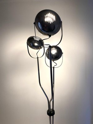 Chrome Steel Floor Lamp with Three Adjustable Light Points from Reggiani, 1960s-TOI-1749581