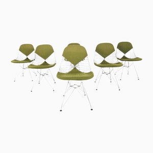 Chrome Wire Bikini Chairs by Eames for Herman Miller, 1960s, Set of 6-IRH-1372565