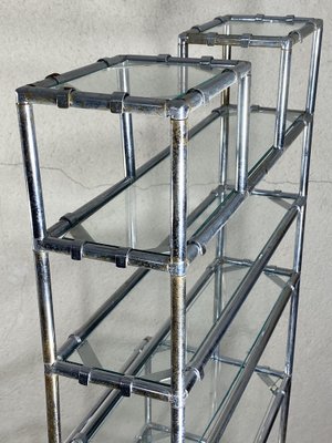 Chromed and Glass Tubular Metal Medical Shelf, 1970s-JXY-1768703