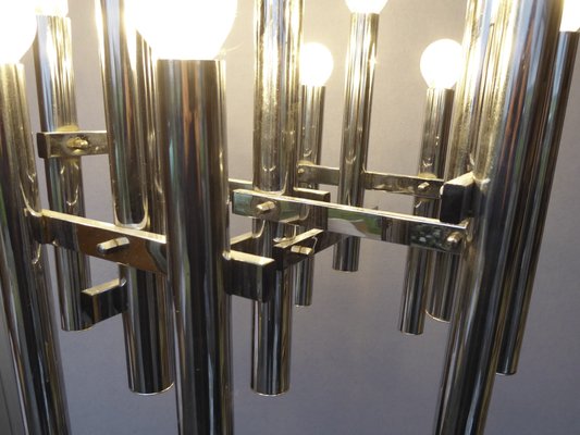 Chromed Ceiling Lamp by Gaetano Sciolari, 1970s-AWL-564376