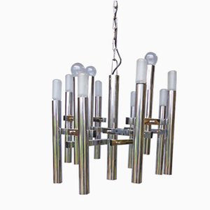 Chromed Ceiling Lamp by Gaetano Sciolari, 1970s-AWL-564376