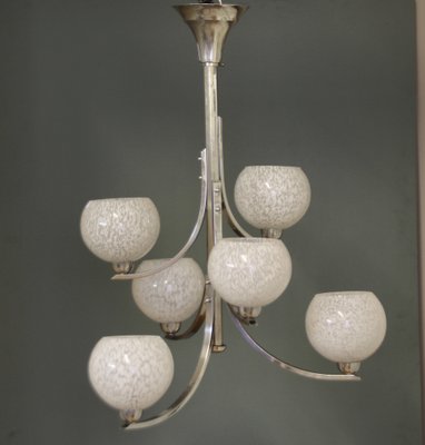 Chromed Ceiling Light, France, 1940s-SY-1124657