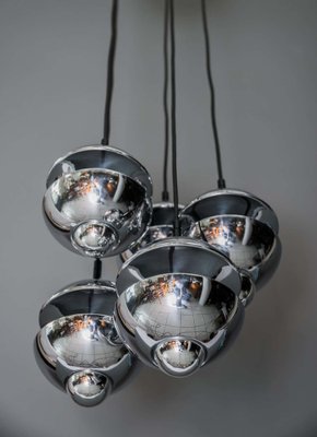 Chromed Chandelier from Kaiser Leuchten, Germany, 1960s-SPD-975829