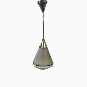 Chromed Conical Ceiling Lamp by Peter Behrens for Siemens, 1919-AWL-768009